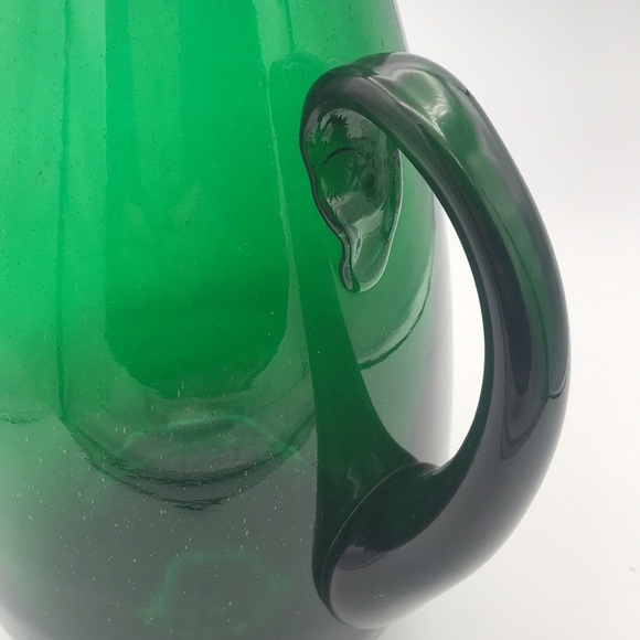 VTG/MCM 50's Large 14" Blenko Blown Glass Green Pitcher - Picture 6 of 9